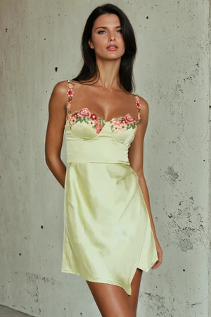 Eden Bloom Mini Dress – Apple Green