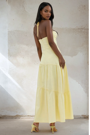 Alina Halter Maxi Dress – Lemon