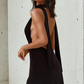 De Jour Halter Mini Dress - Black