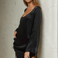Carmen Satin Dress – Black