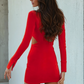 Inferno Cutout Shirt Dress – Red