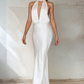De Jour Halterneck Maxi Dress - Oyster