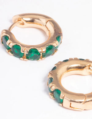 Ruby Gold-Plated Huggie Hoops